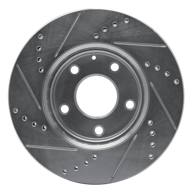 Mazda 3 Brake Rotor (1) - Front Right - R1 Concepts - Drilled & Slotted - Silver - `14-`24